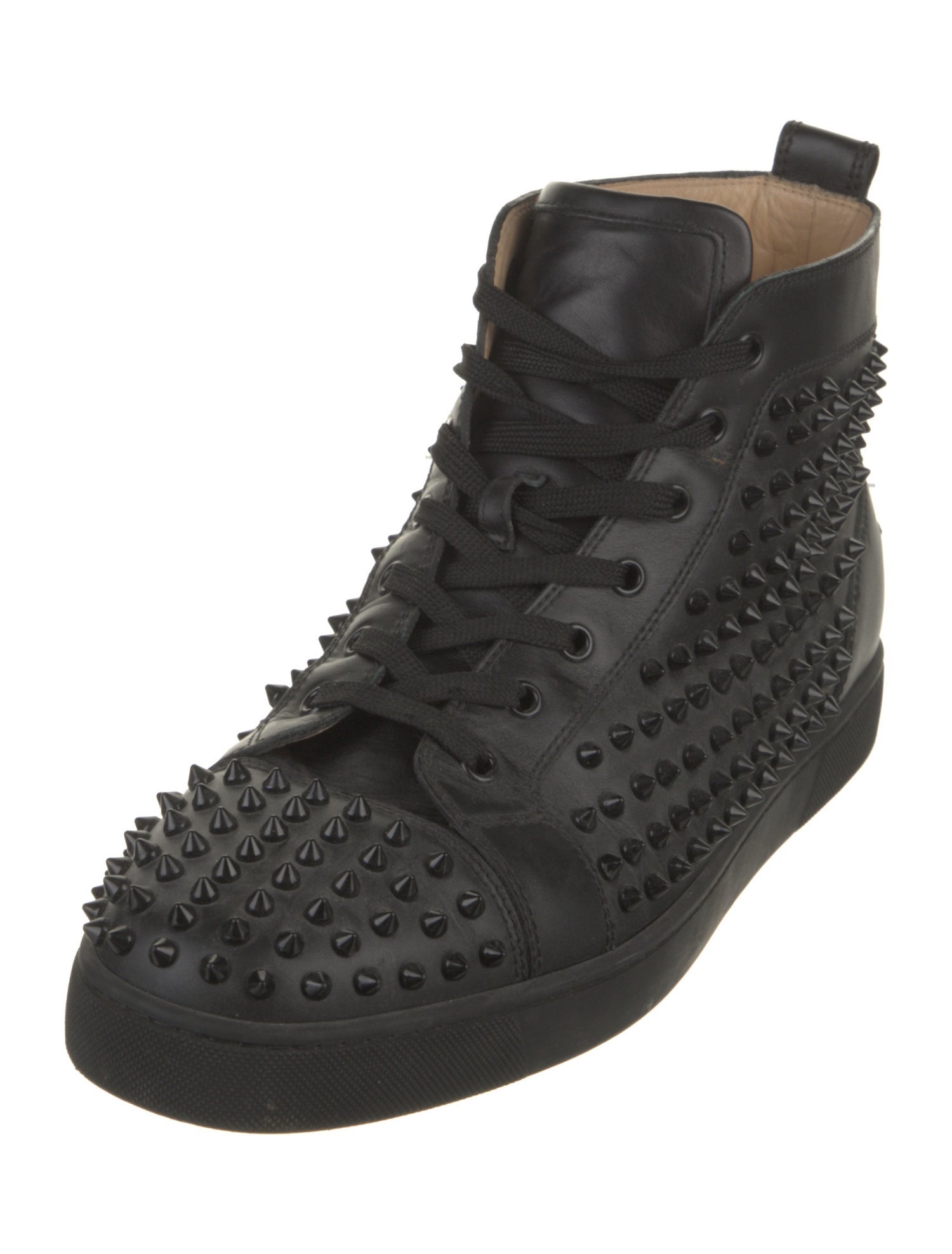 Christian Louboutin Spike Accents Leather Sneakers