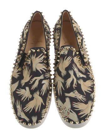 Christian Louboutin Spike Accents Canvas Sneakers