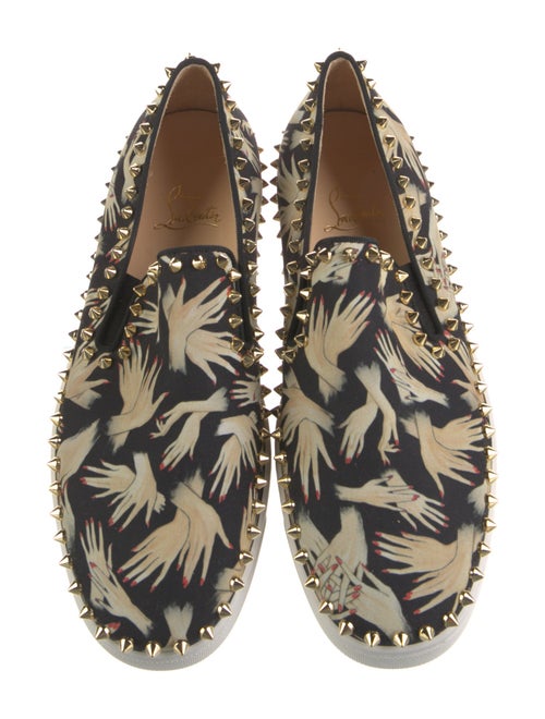 Christian Louboutin Spike Accents Canvas Sneakers