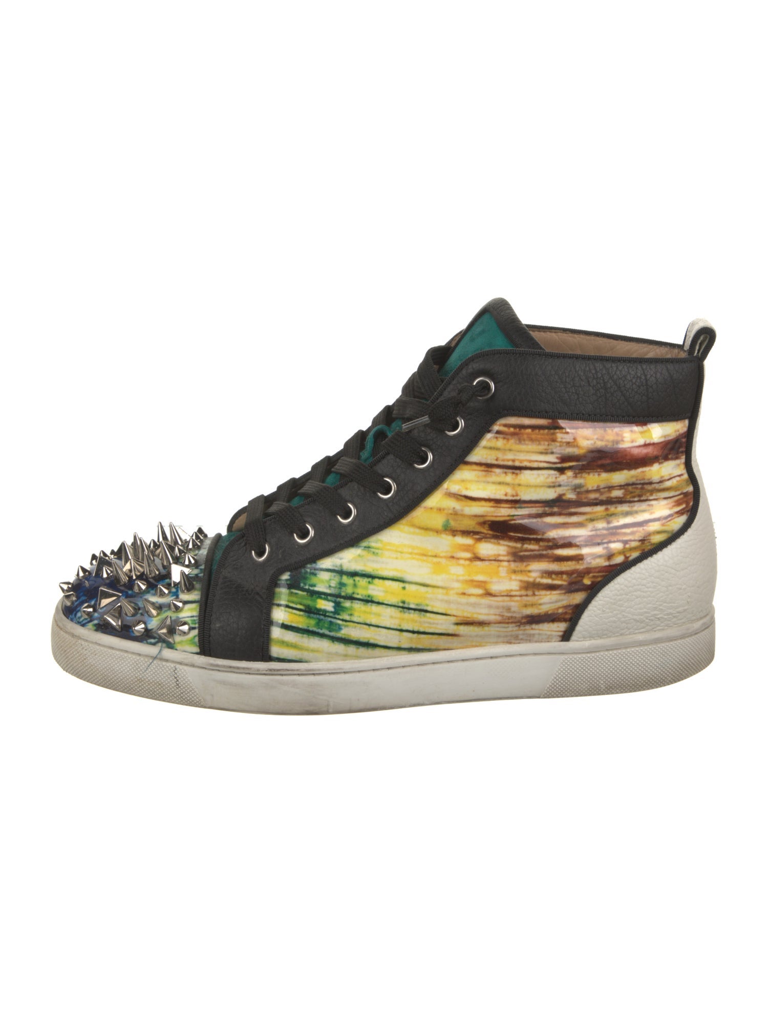 Christian Louboutin Spike Accents Leather Sneakers
