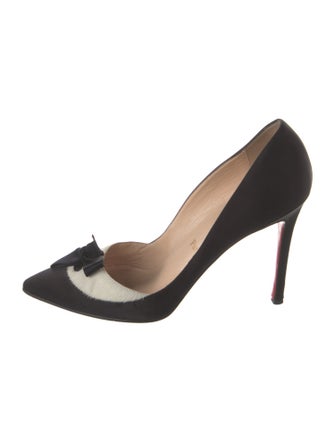 Christian Louboutin Satin Colorblock Pattern Pumps