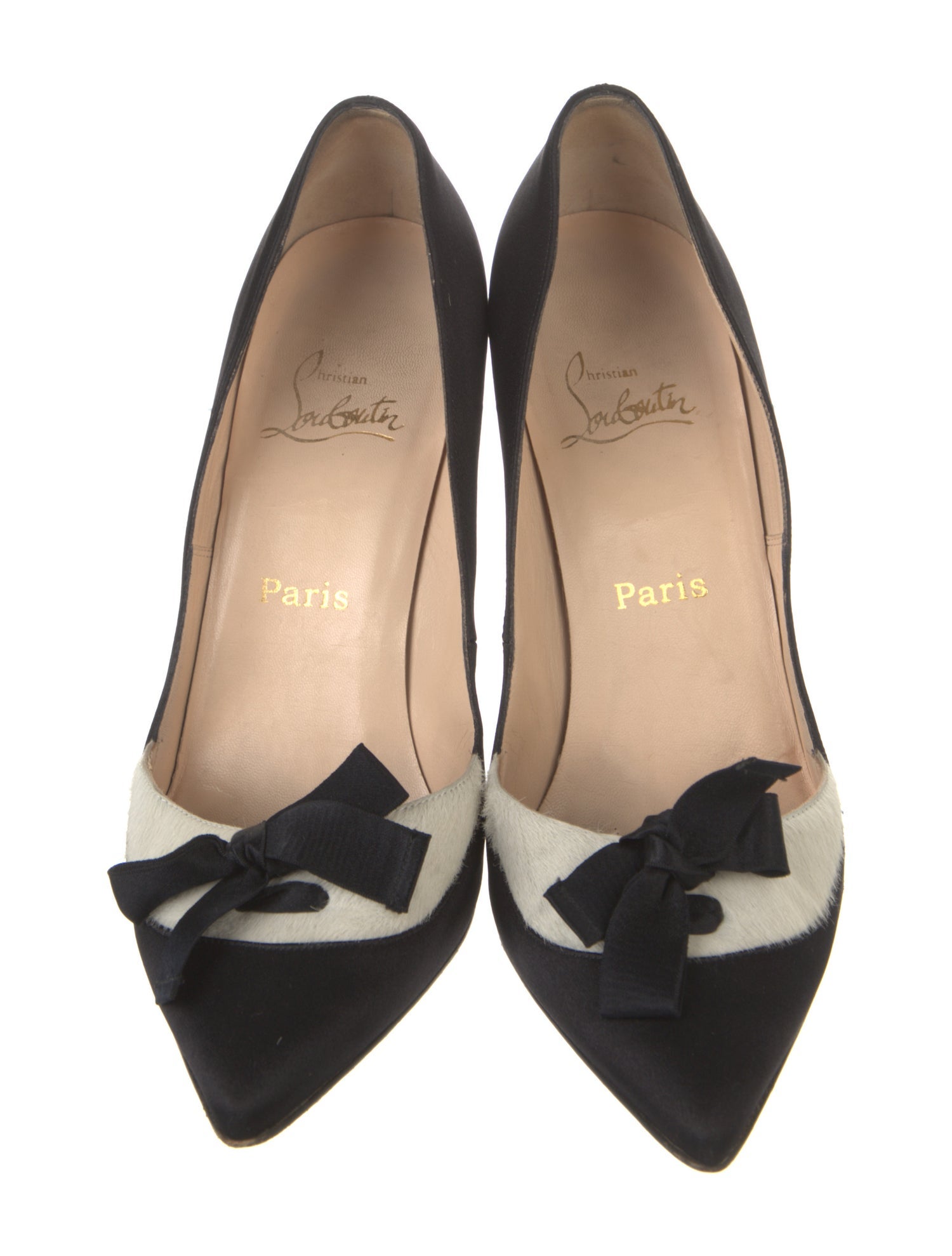 Christian Louboutin Satin Colorblock Pattern Pumps