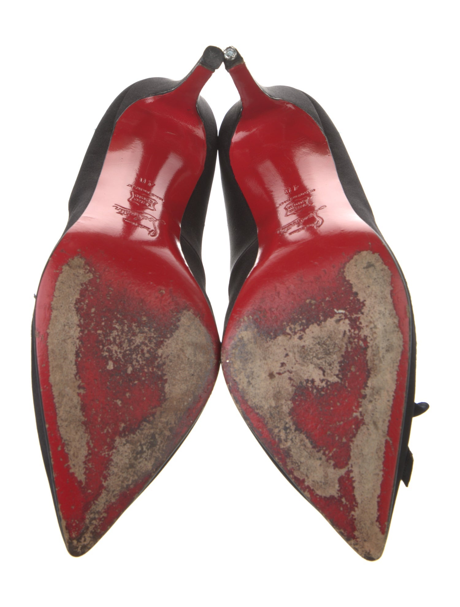 Christian Louboutin Satin Colorblock Pattern Pumps