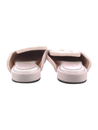 Christian Louboutin Shearling Embroidered Accent Mules