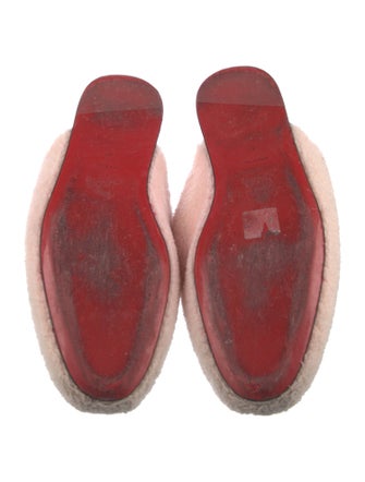 Christian Louboutin Shearling Embroidered Accent Mules