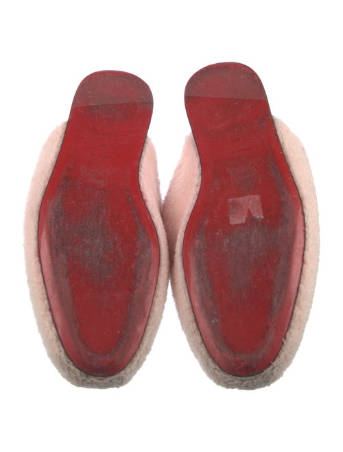 Christian Louboutin Shearling Embroidered Accent Mules