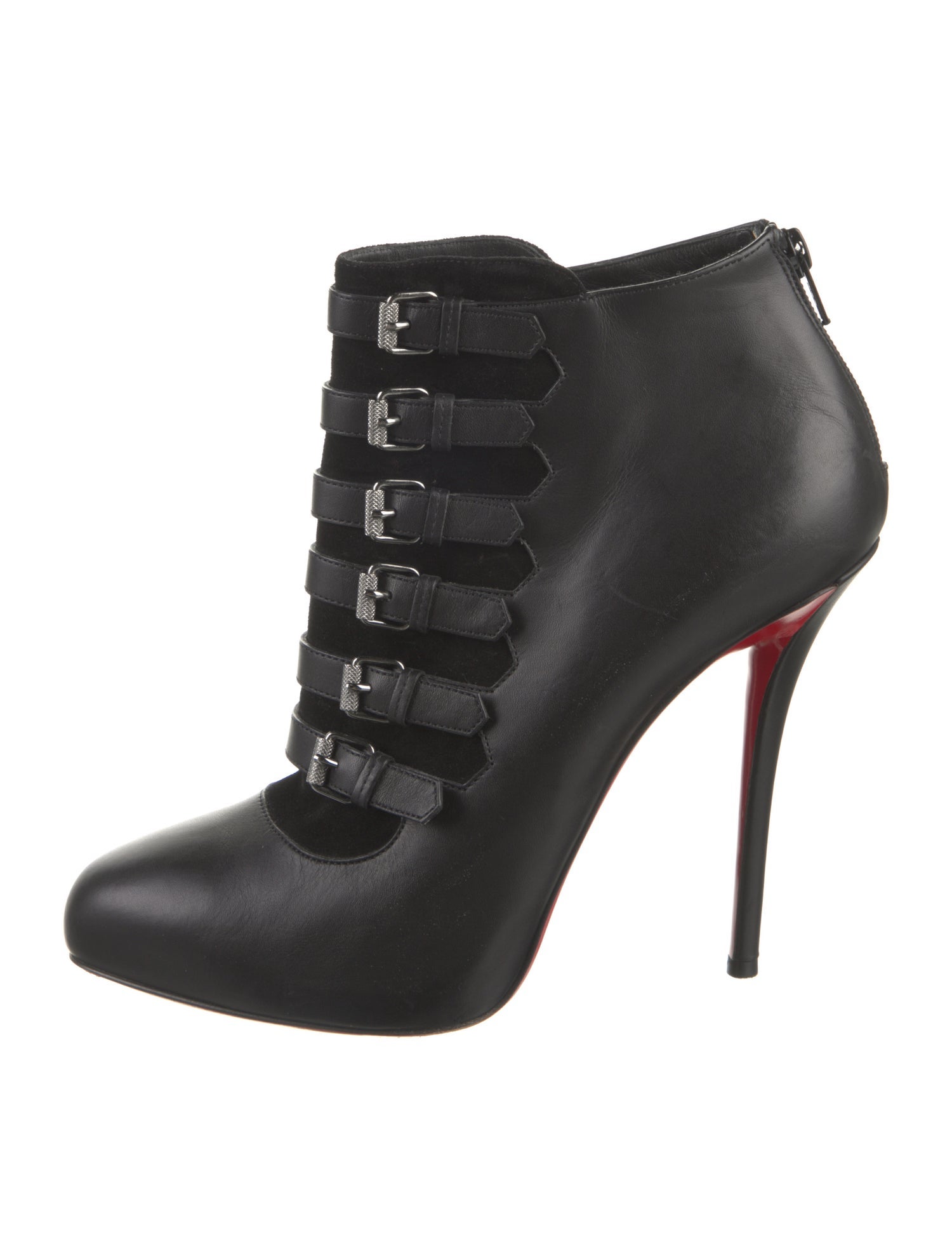 Christian Louboutin Leather Leather Trim Embellishment Lace-Up Boots