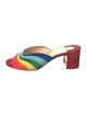 Christian Louboutin Suede Colorblock Pattern Slides