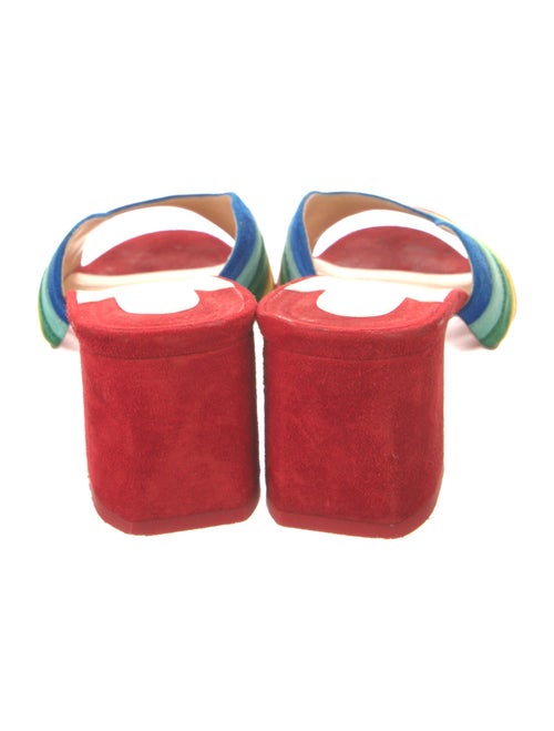 Christian Louboutin Suede Colorblock Pattern Slides