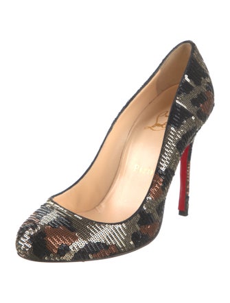 Christian Louboutin Sequins Printed Pumps