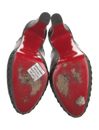 Christian Louboutin Leather Whipstitch Trim Slides