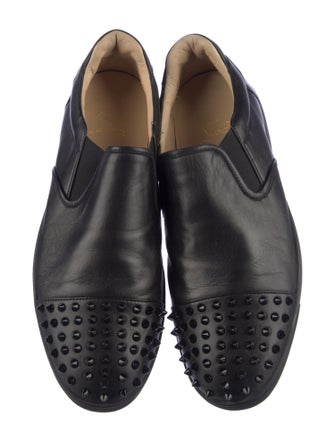 Christian Louboutin Spike Accents Leather Loafers