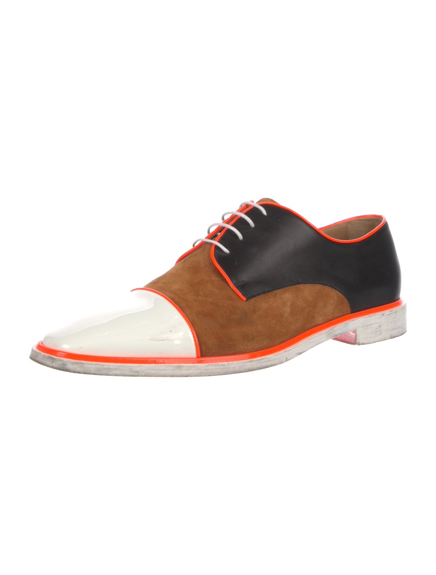 Christian Louboutin Leather Colorblock Pattern Derby Shoes