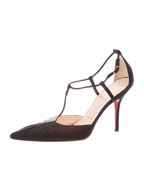 Christian Louboutin Satin JeweledEmbellished Pumps Shoes CHT49367