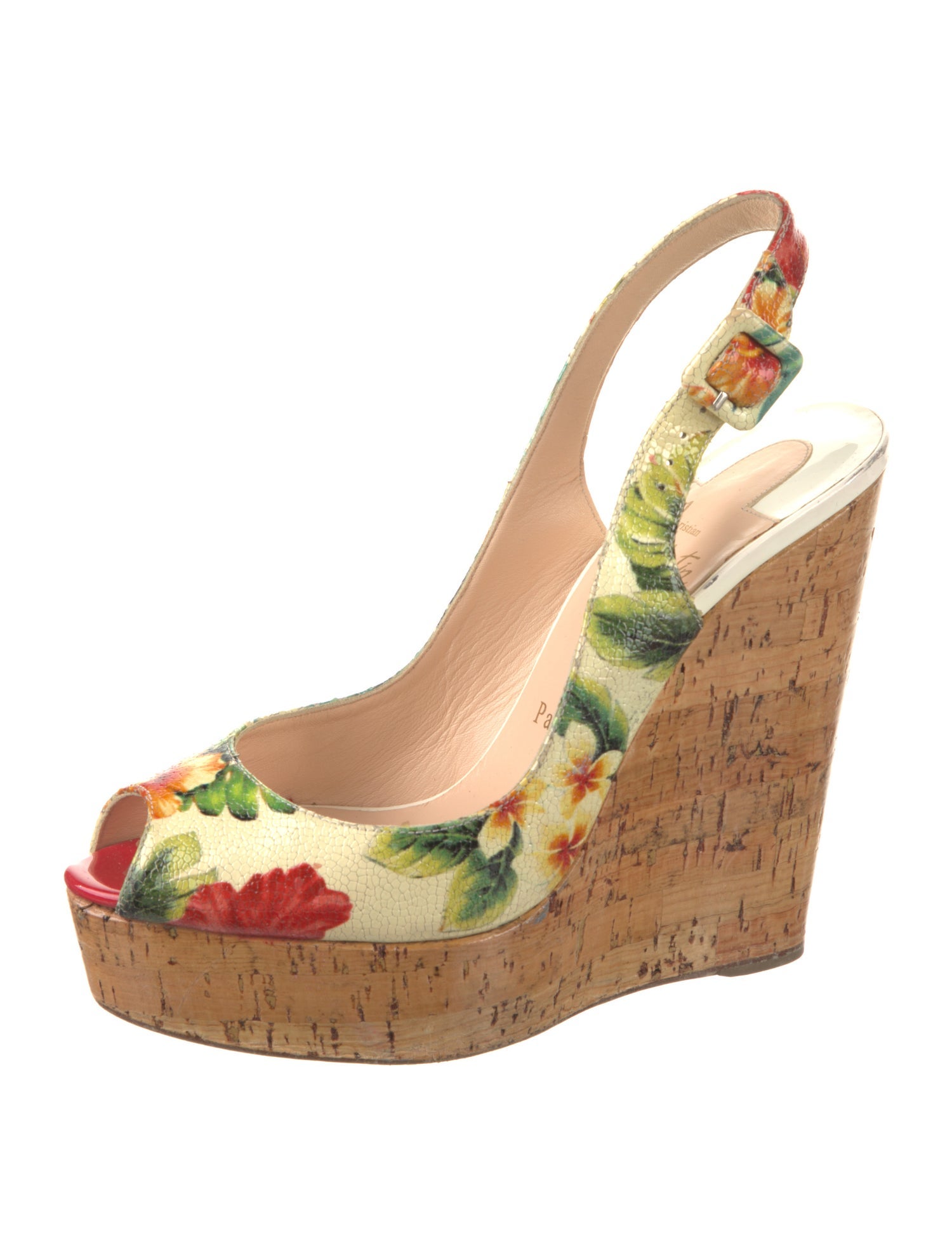 Christian Louboutin Printed Slingback Pumps