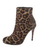 Christian Louboutin Ponyhair Animal Print Lace-Up Boots