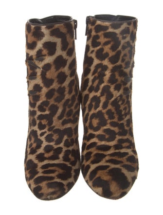Christian Louboutin Ponyhair Animal Print Lace-Up Boots
