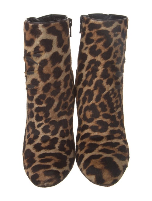 Christian Louboutin Ponyhair Animal Print Lace-Up Boots