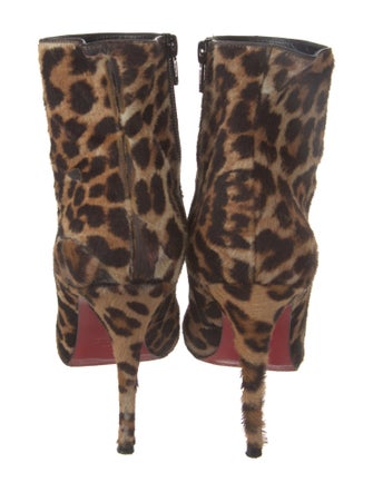 Christian Louboutin Ponyhair Animal Print Lace-Up Boots