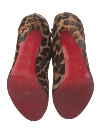 Christian Louboutin Ponyhair Animal Print Lace-Up Boots