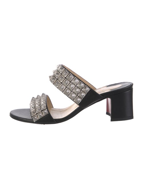 Christian Louboutin Leather Studded Accents Slides