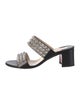 Christian Louboutin Leather Studded Accents Slides