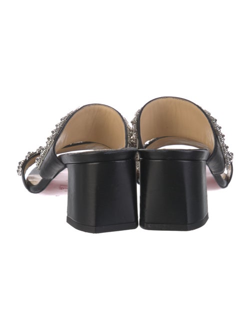 Christian Louboutin Leather Studded Accents Slides
