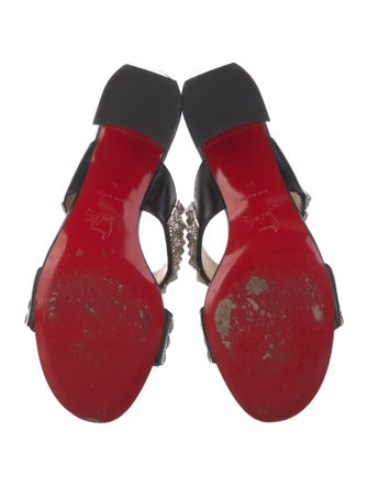 Christian Louboutin Leather Studded Accents Slides