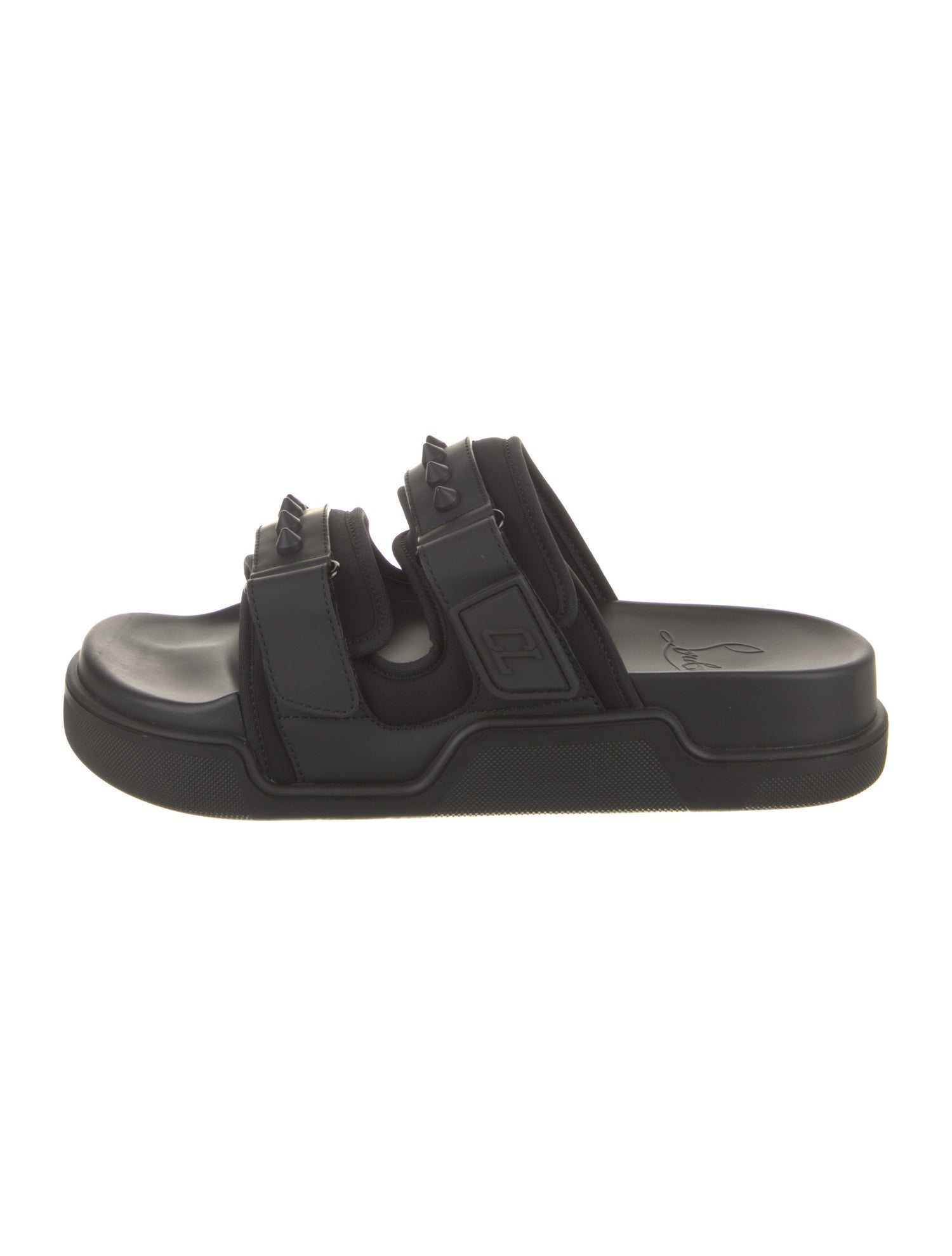 Christian Louboutin Spike Accents Neoprene Slides