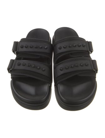 Christian Louboutin Spike Accents Neoprene Slides