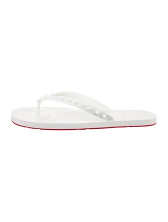 Christian Louboutin Spike Accents Rubber Flip Flops