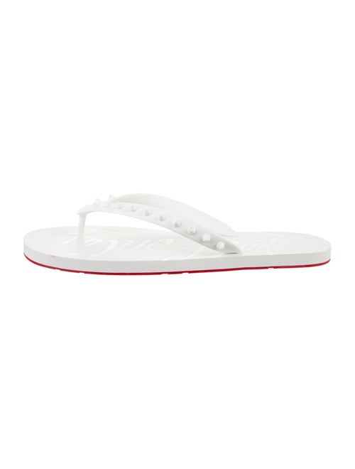 Christian Louboutin Spike Accents Rubber Flip Flops