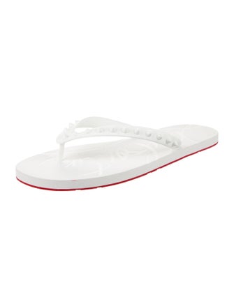 Christian Louboutin Spike Accents Rubber Flip Flops