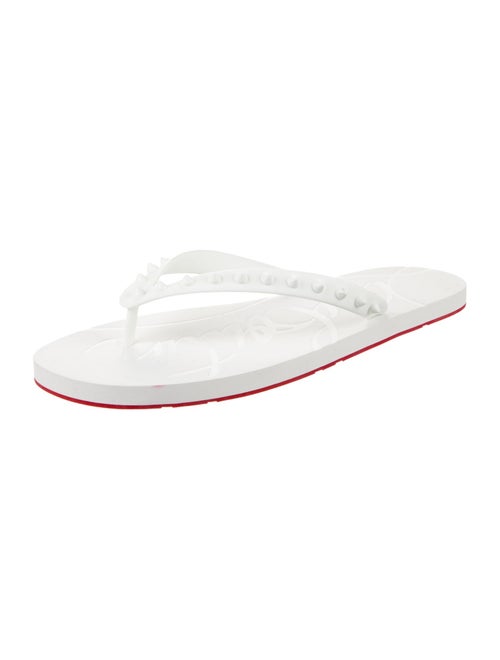 Christian Louboutin Spike Accents Rubber Flip Flops