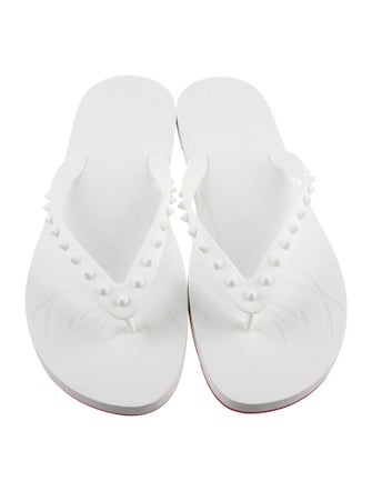 Christian Louboutin Spike Accents Rubber Flip Flops