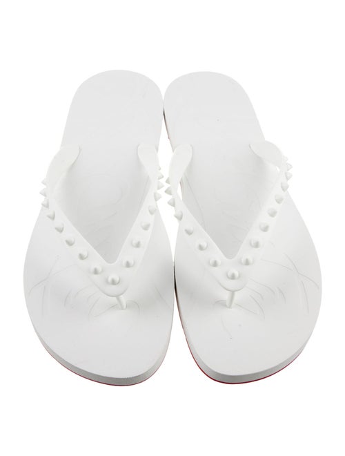 Christian Louboutin Spike Accents Rubber Flip Flops