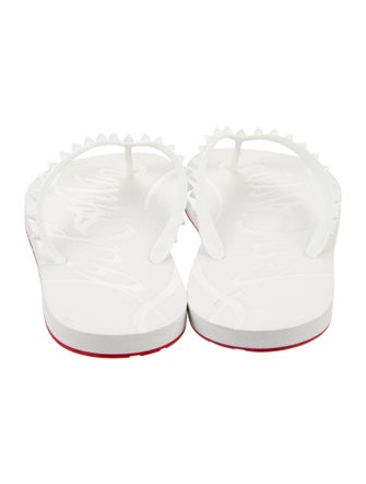 Christian Louboutin Spike Accents Rubber Flip Flops
