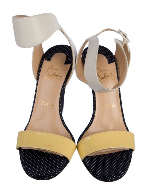 Christian Louboutin Leather Colorblock Pattern Slingback Sandals