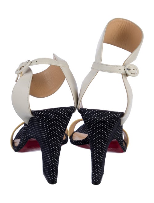 Christian Louboutin Leather Colorblock Pattern Slingback Sandals