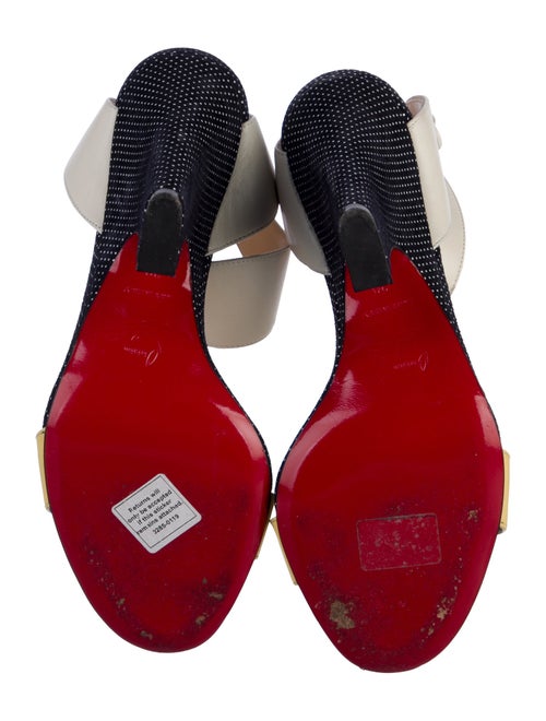 Christian Louboutin Leather Colorblock Pattern Slingback Sandals