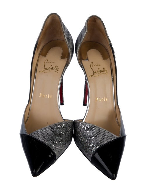 Christian Louboutin Glitter Glitter Accents D'Orsay Pumps