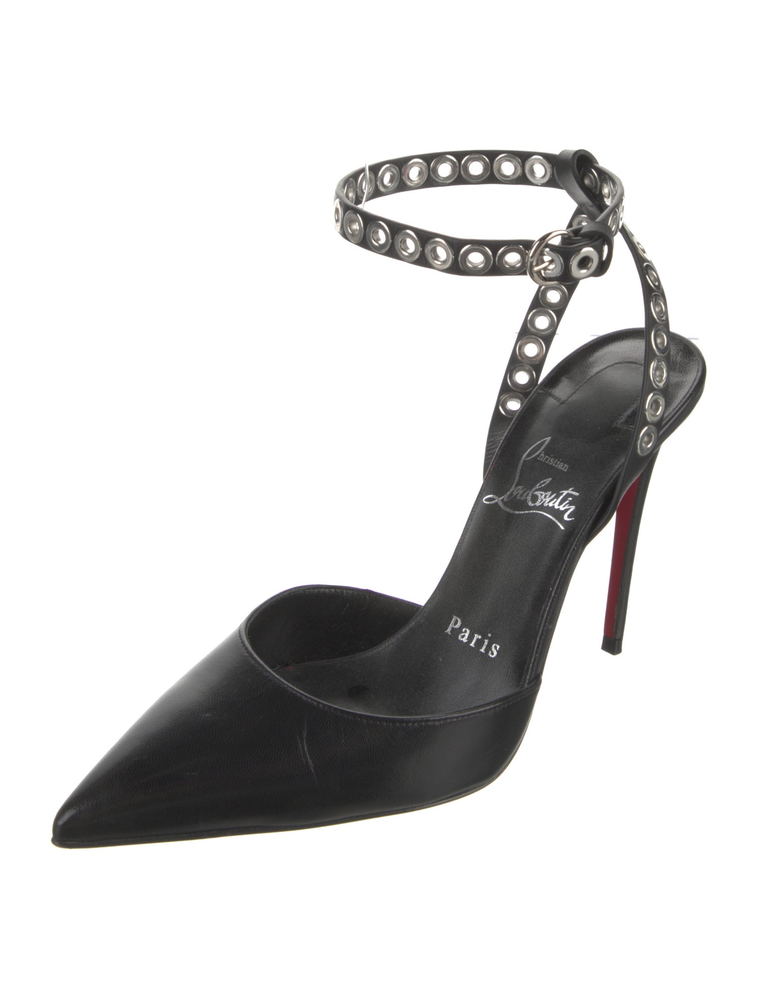 Christian Louboutin Leather Studded Accents Pumps