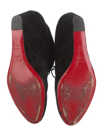 Christian Louboutin Suede Lace-Up Boots