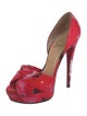 Christian Louboutin Satin Printed D'Orsay Pumps