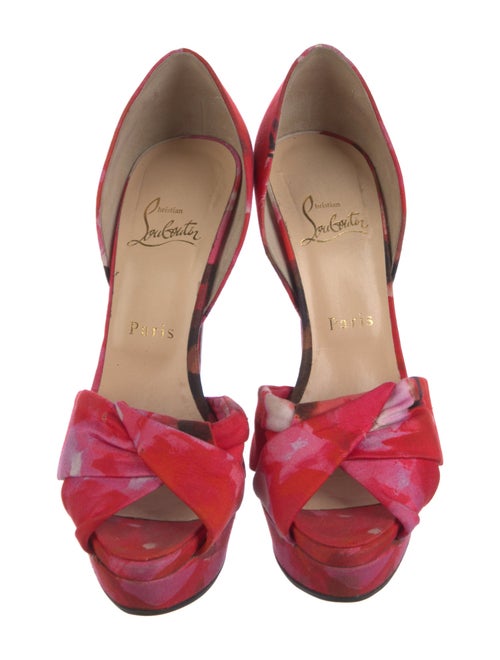 Christian Louboutin Satin Printed D'Orsay Pumps