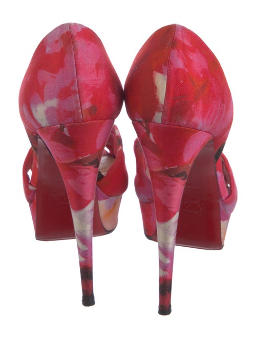 Christian Louboutin Satin Printed D'Orsay Pumps