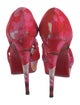 Christian Louboutin Satin Printed D'Orsay Pumps