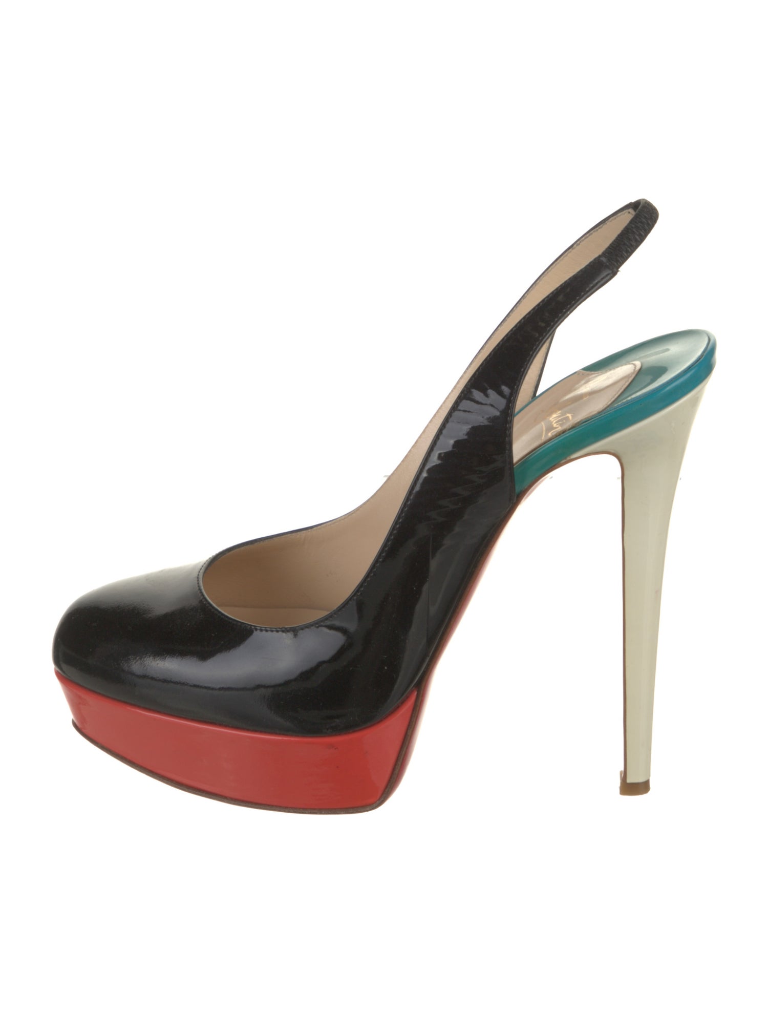 Christian Louboutin Patent Leather Slingback Pumps