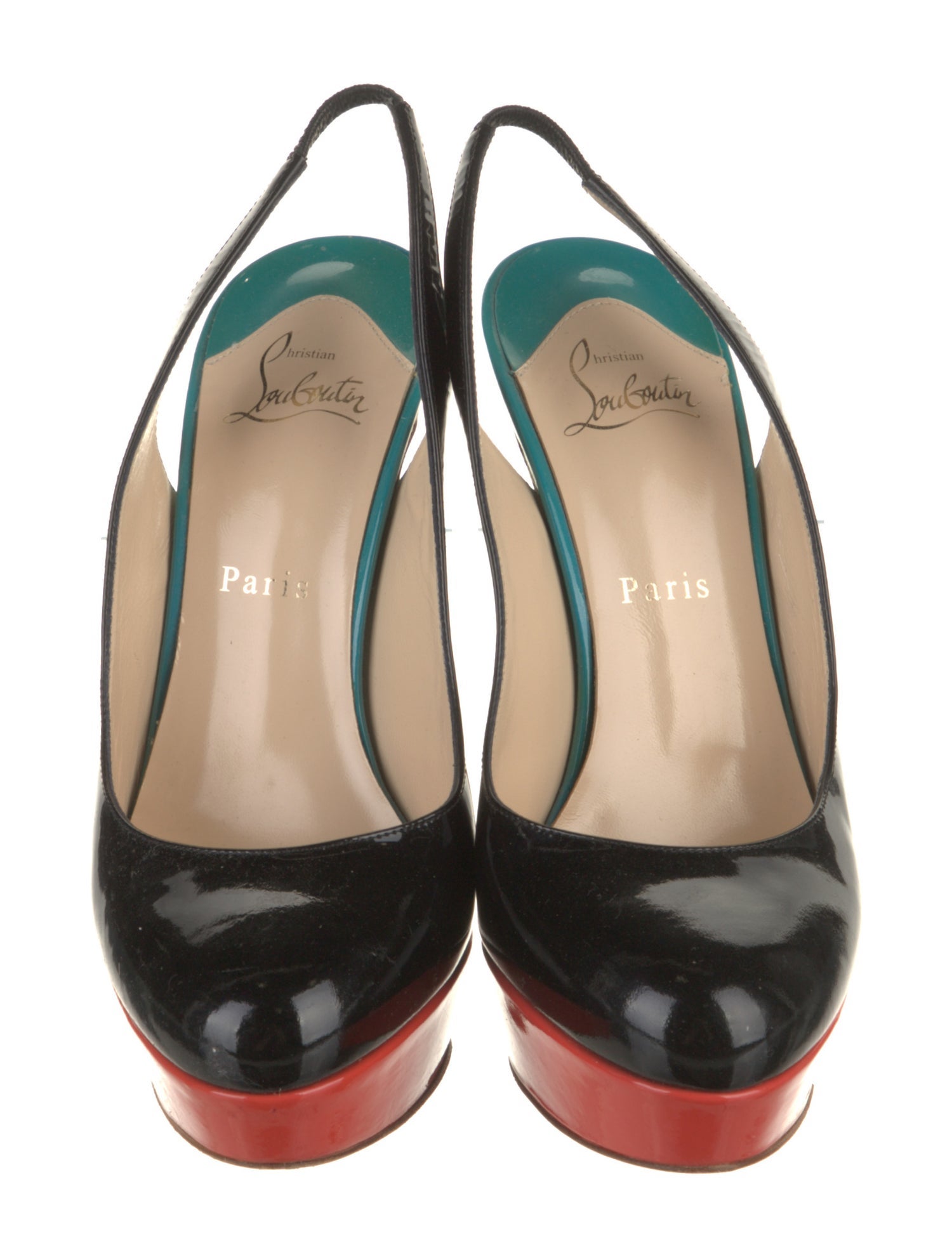 Christian Louboutin Patent Leather Slingback Pumps