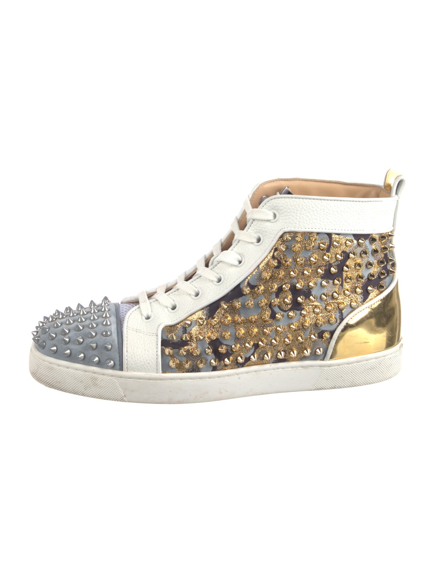 Christian Louboutin Spike Accents Leather Sneakers